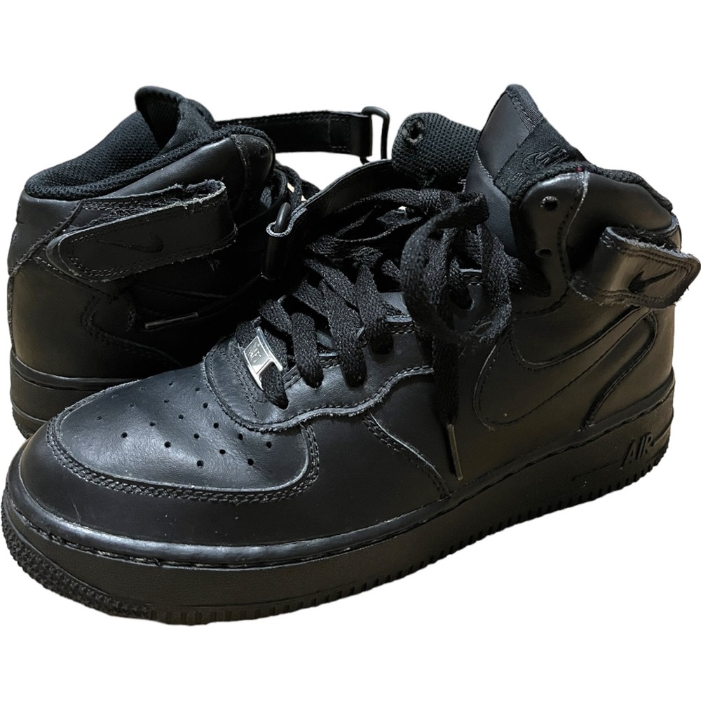 Youth Nike Black High Top Air Force Sneakers - 7Y